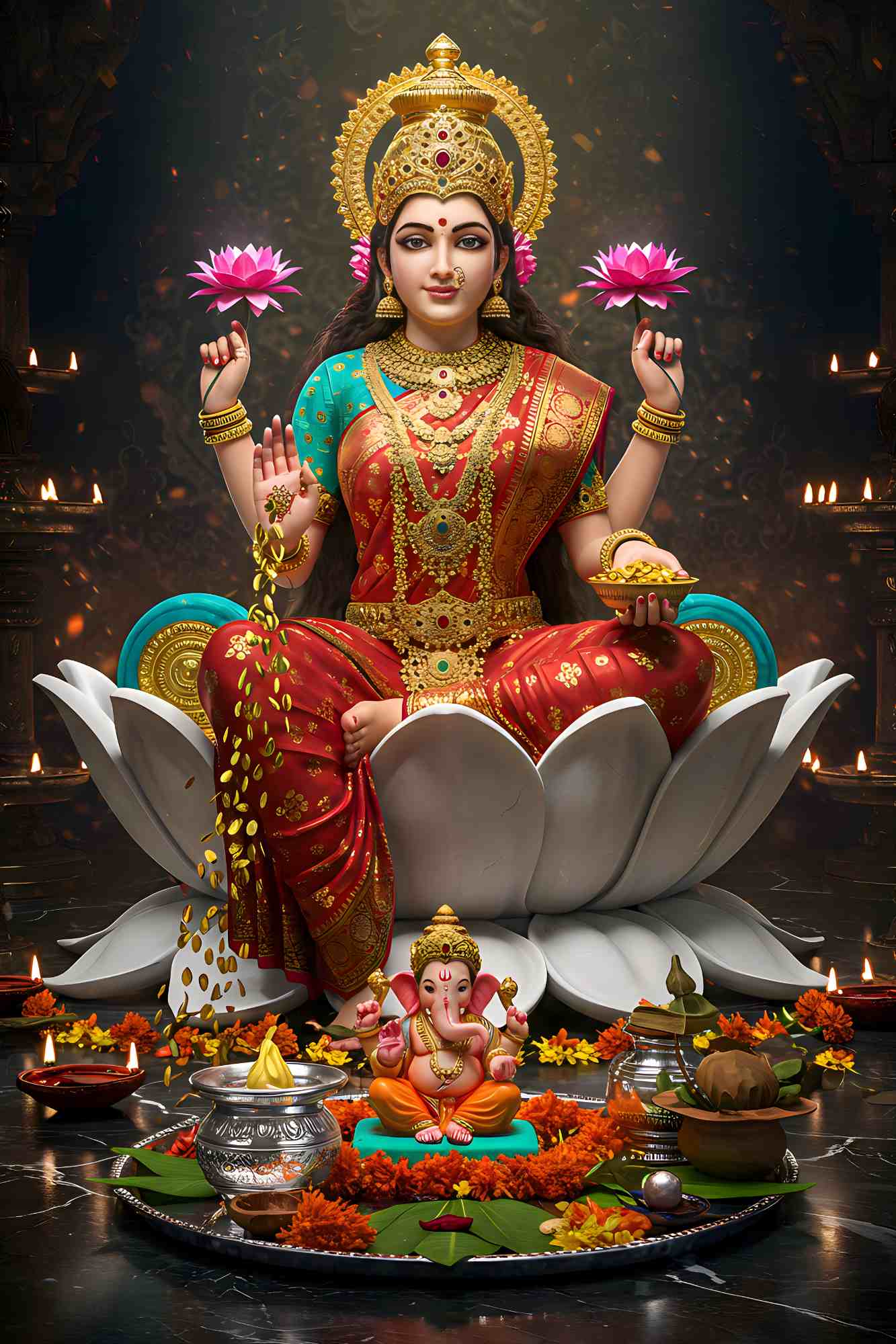 Lakshmi Wall Art for Spiritual Decor -  - Jolly Gifts And Arts
