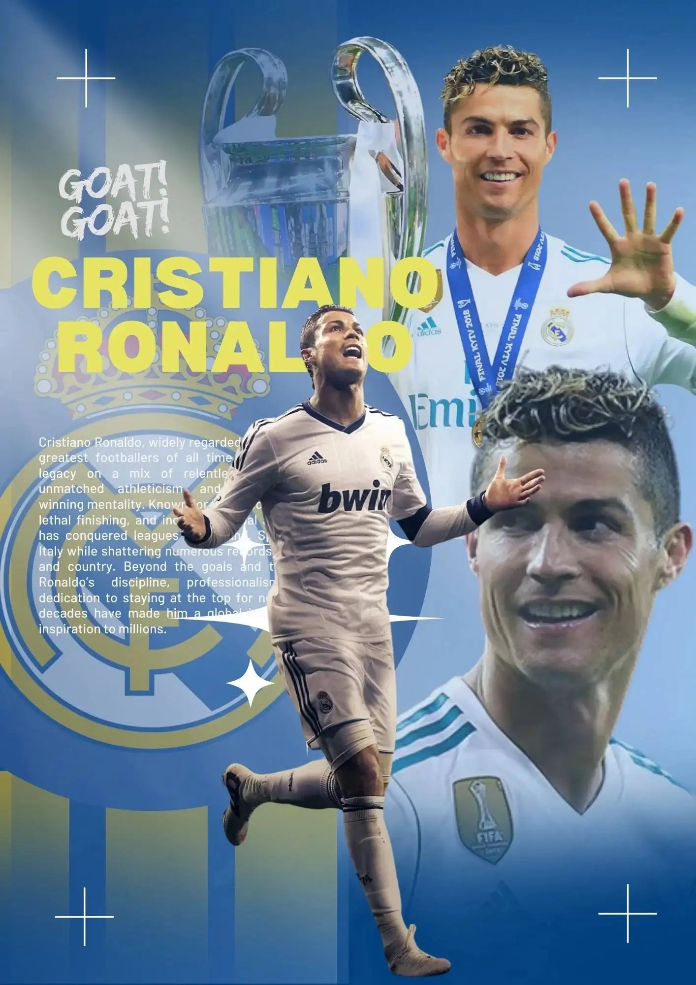 CR7 Real Madrid Legend Poster - Champions League Winner Wall Art -  - Jolly Gifts And Arts