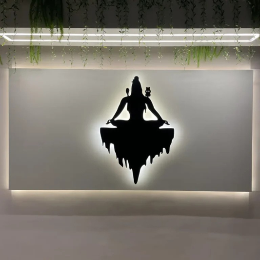 LED Wall Art of Lord Shiva in Meditation – Spiritual Home Decor -  - Jolly Gifts And Arts