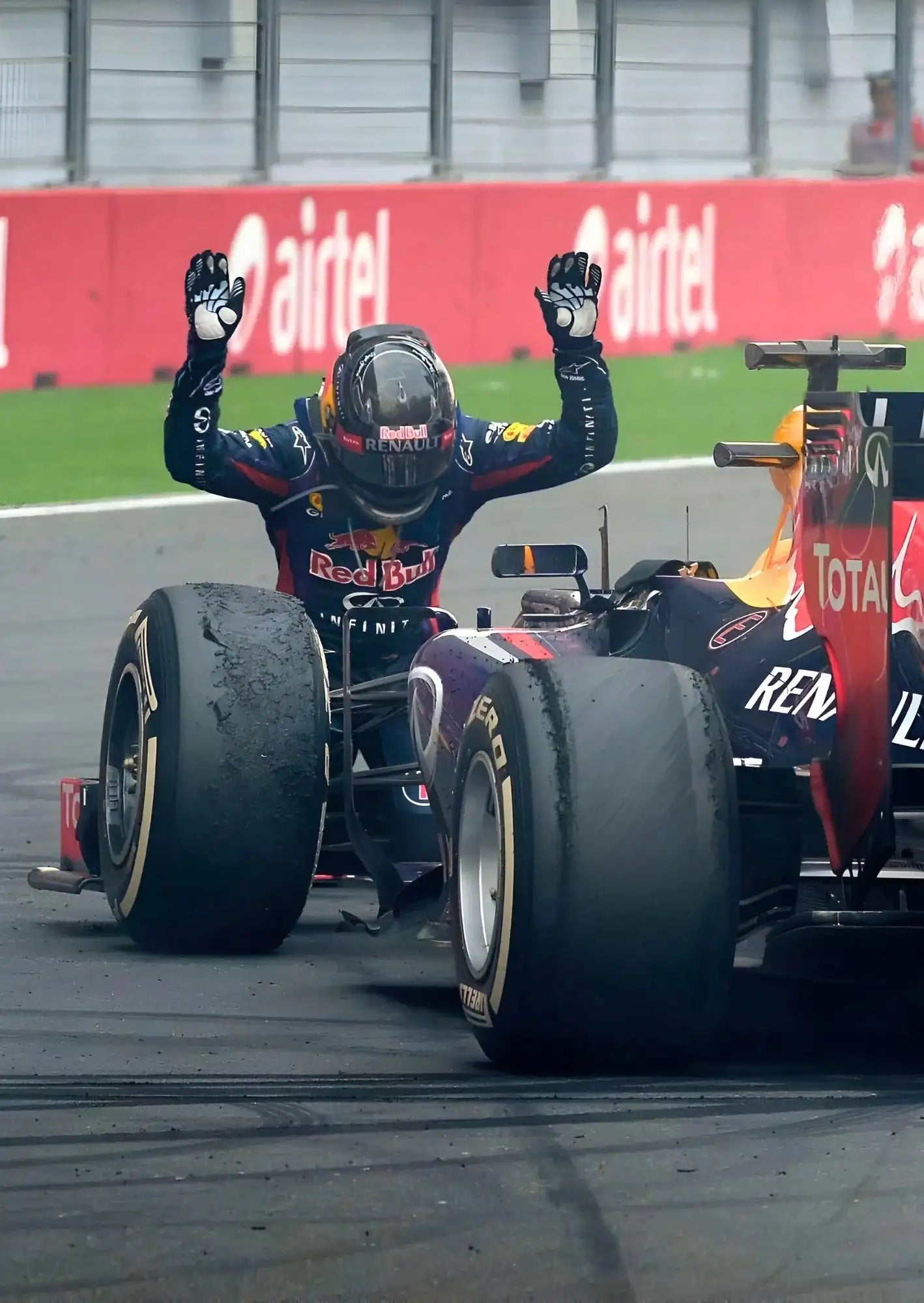 Red Bull Racing Driver Kneeling Victory Print