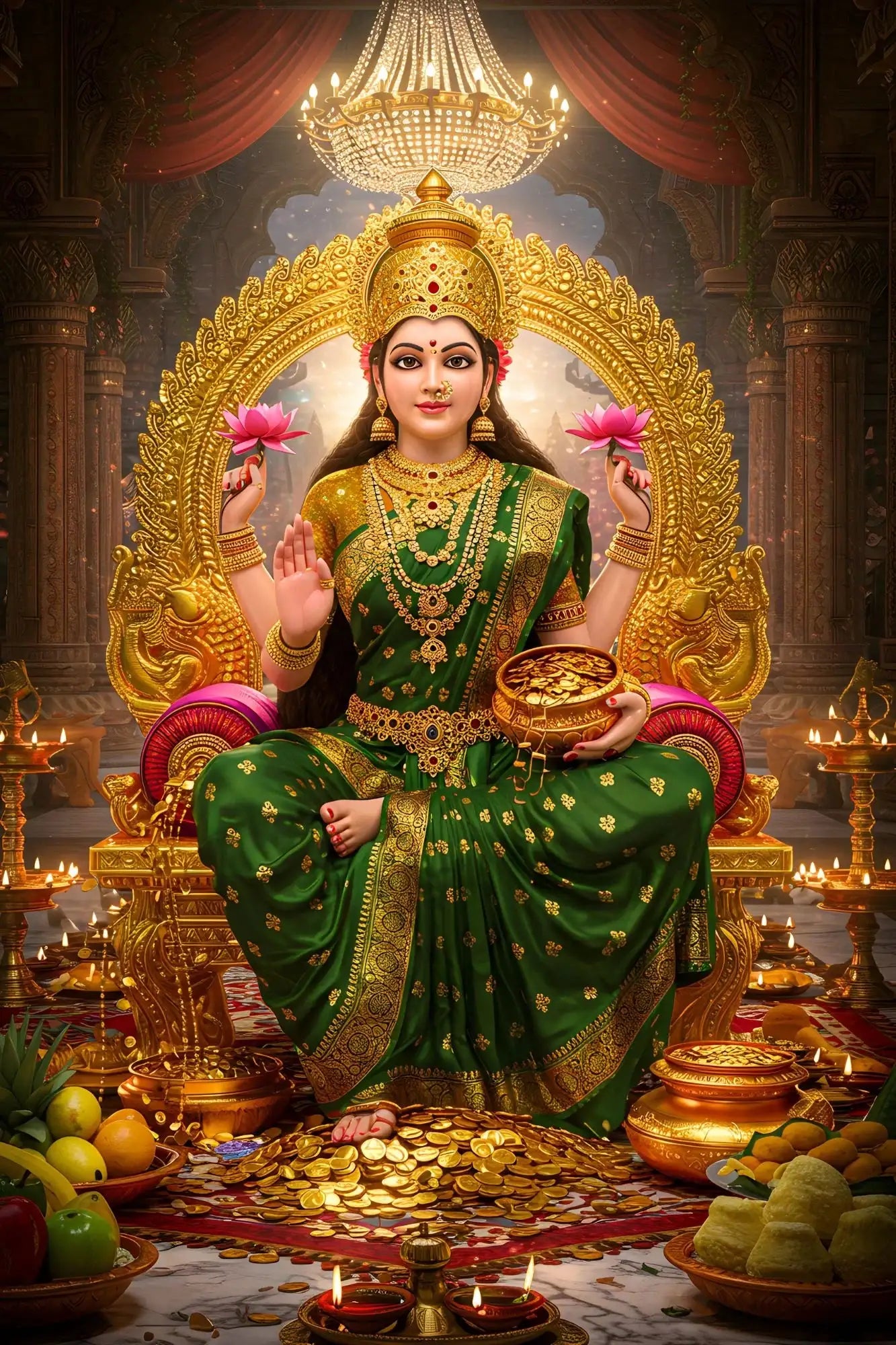 Goddess Lakshmi & Lord Ganesha Wall Art -  - Jolly Gifts And Arts