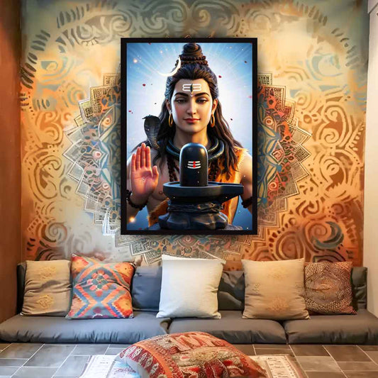 Lord Shiva Mahadev Blessing Art Print -  - Jolly Gifts And Arts