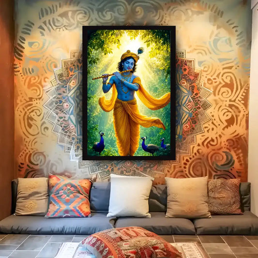 Radha Krishna Flute Player Art -  - Jolly Gifts And Arts