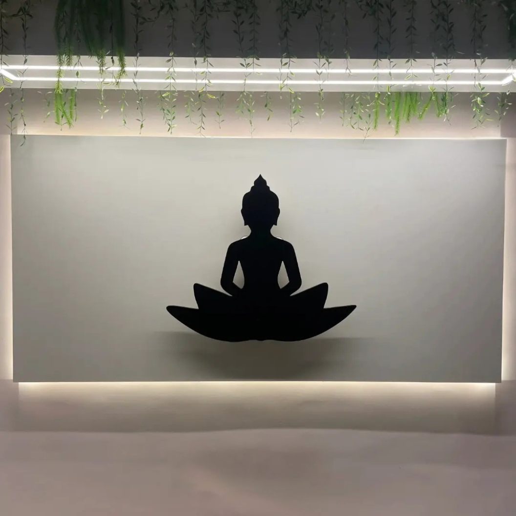 Peaceful Buddha Black Metal Wall Decor for Yoga & Meditation Space -  - Jolly Gifts And Arts