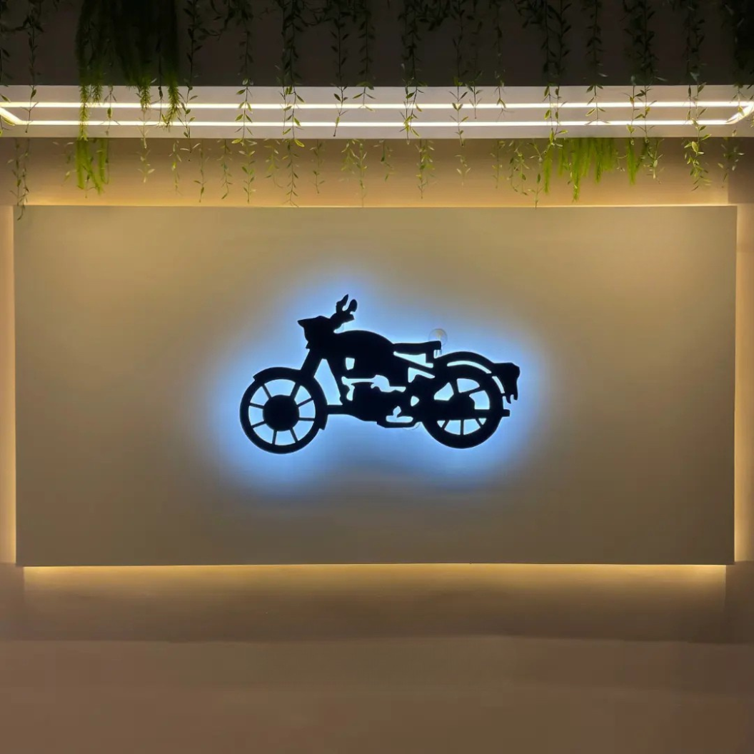 Classic Motorcycle Silhouette Wall Art | Cruiser Bike Home Decor -  - Jolly Gifts And Arts