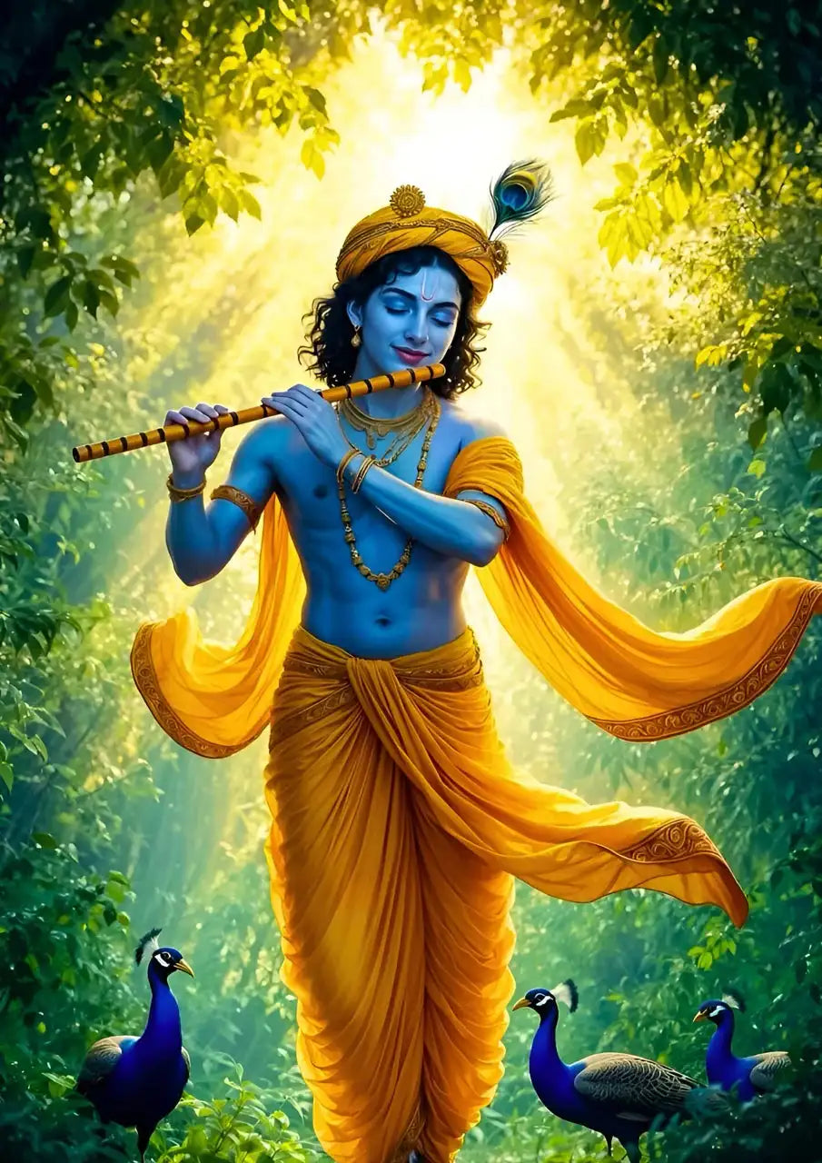 Radha Krishna Flute Player Art -  - Jolly Gifts And Arts