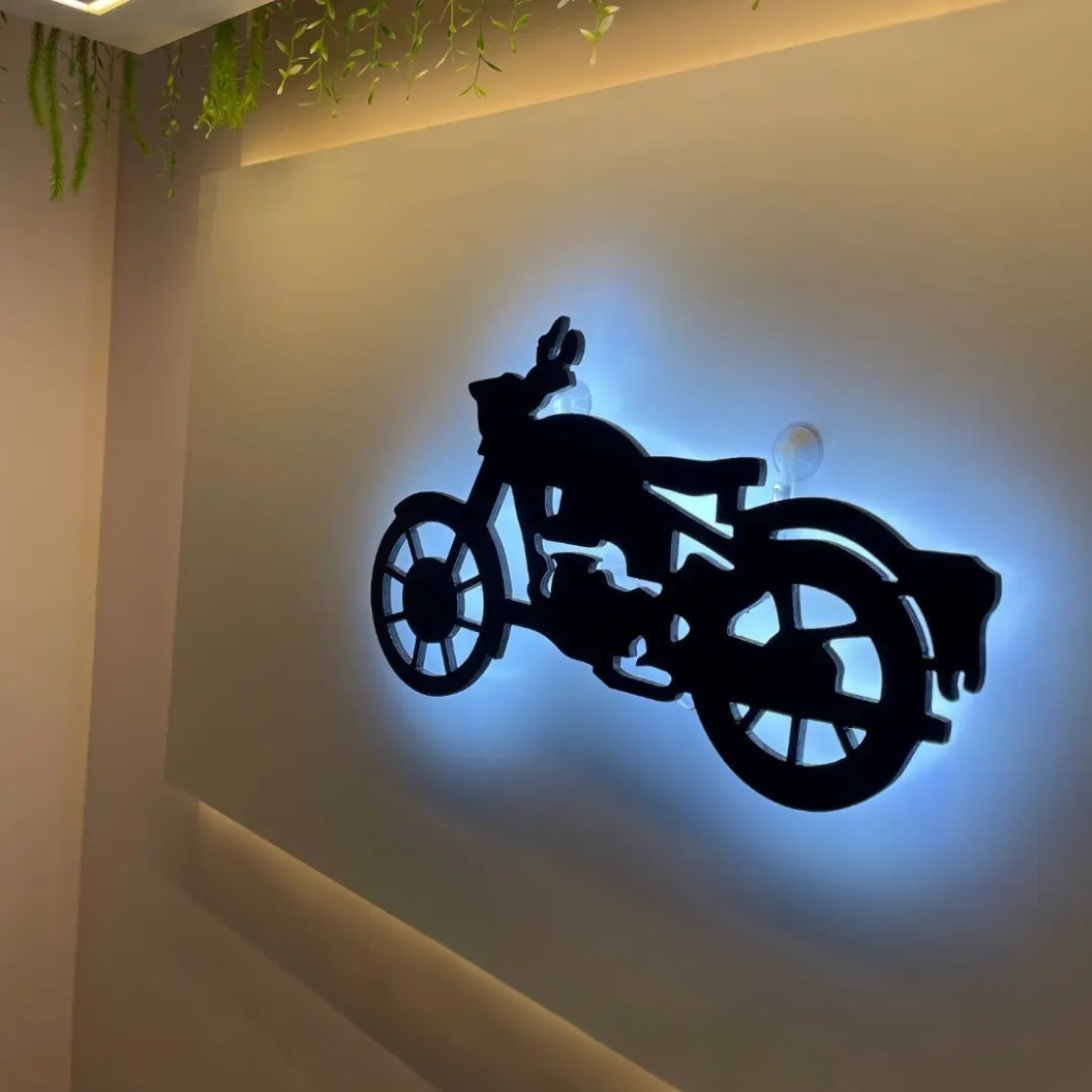 Classic Motorcycle Silhouette Wall Art | Cruiser Bike Home Decor -  - Jolly Gifts And Arts