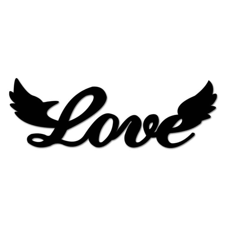 "Love" Word Wall Art with Wings -  - Jolly Gifts And Arts