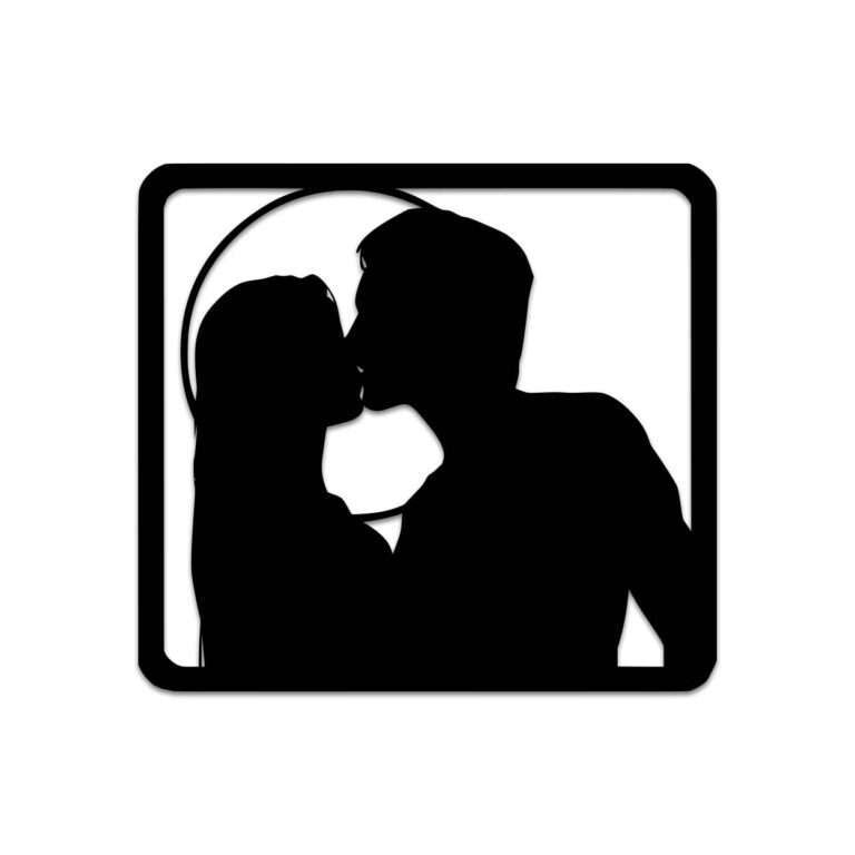 Romantic Kissing Couple Silhouette Wall Art -  - Jolly Gifts And Arts