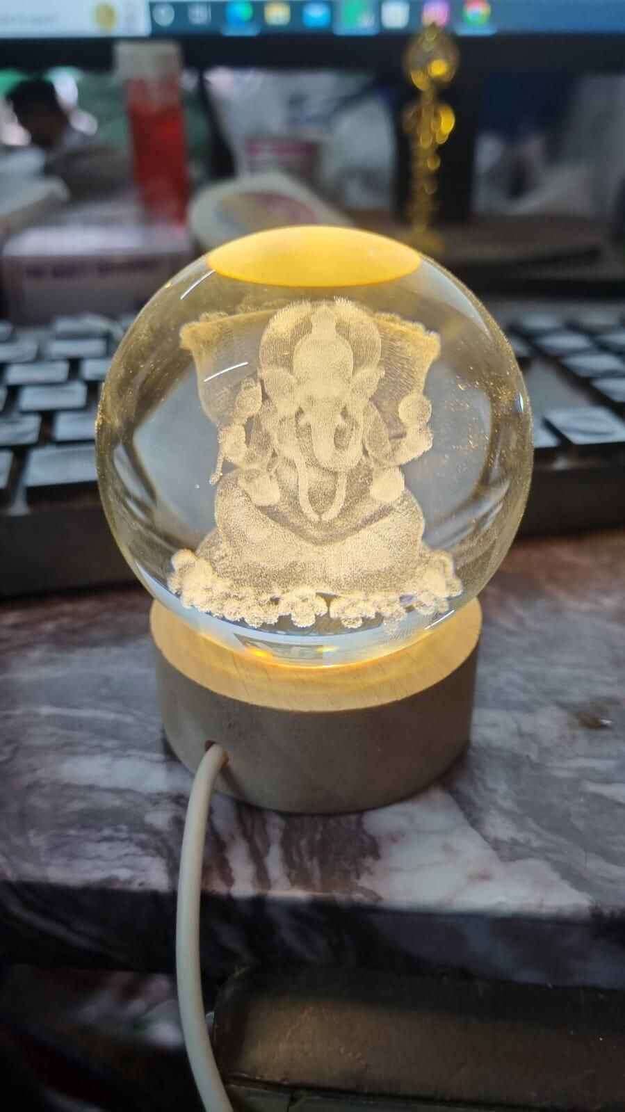 Ganesh Crystal LED Lamp Jolly Gifts And Arts