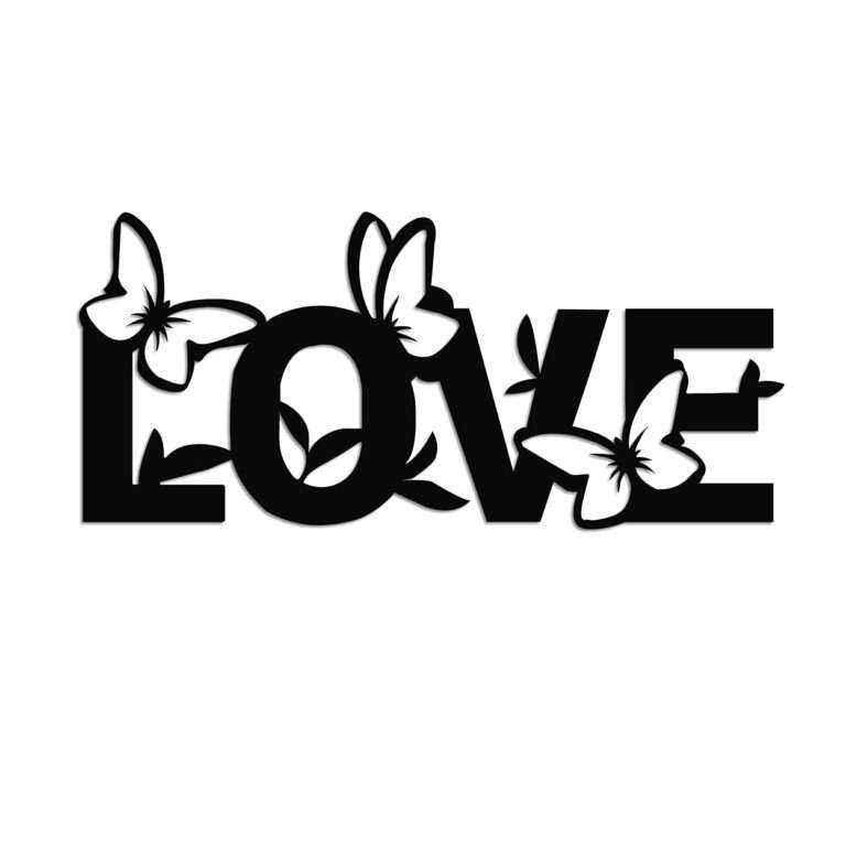 "LOVE" Word Art with Butterflies -  - Jolly Gifts And Arts