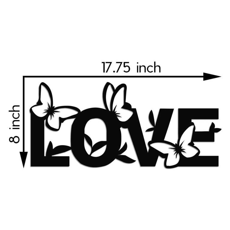 "LOVE" Word Art with Butterflies -  - Jolly Gifts And Arts
