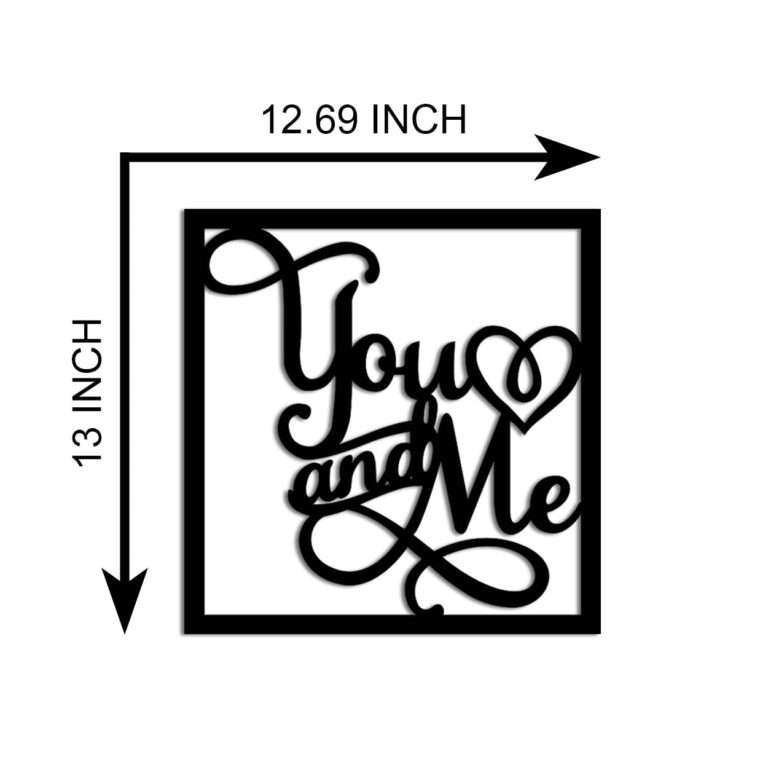 "You and Me" Script Wall Decor with Heart -  - Jolly Gifts And Arts