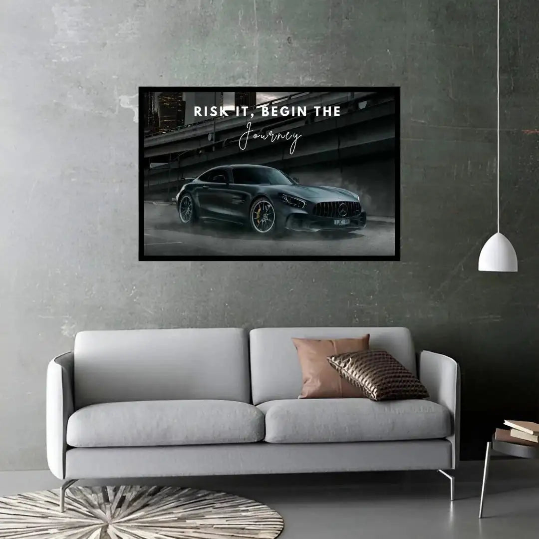 "RISK IT, BEGIN THE Journey" Entrepreneur Motivational Decor Art