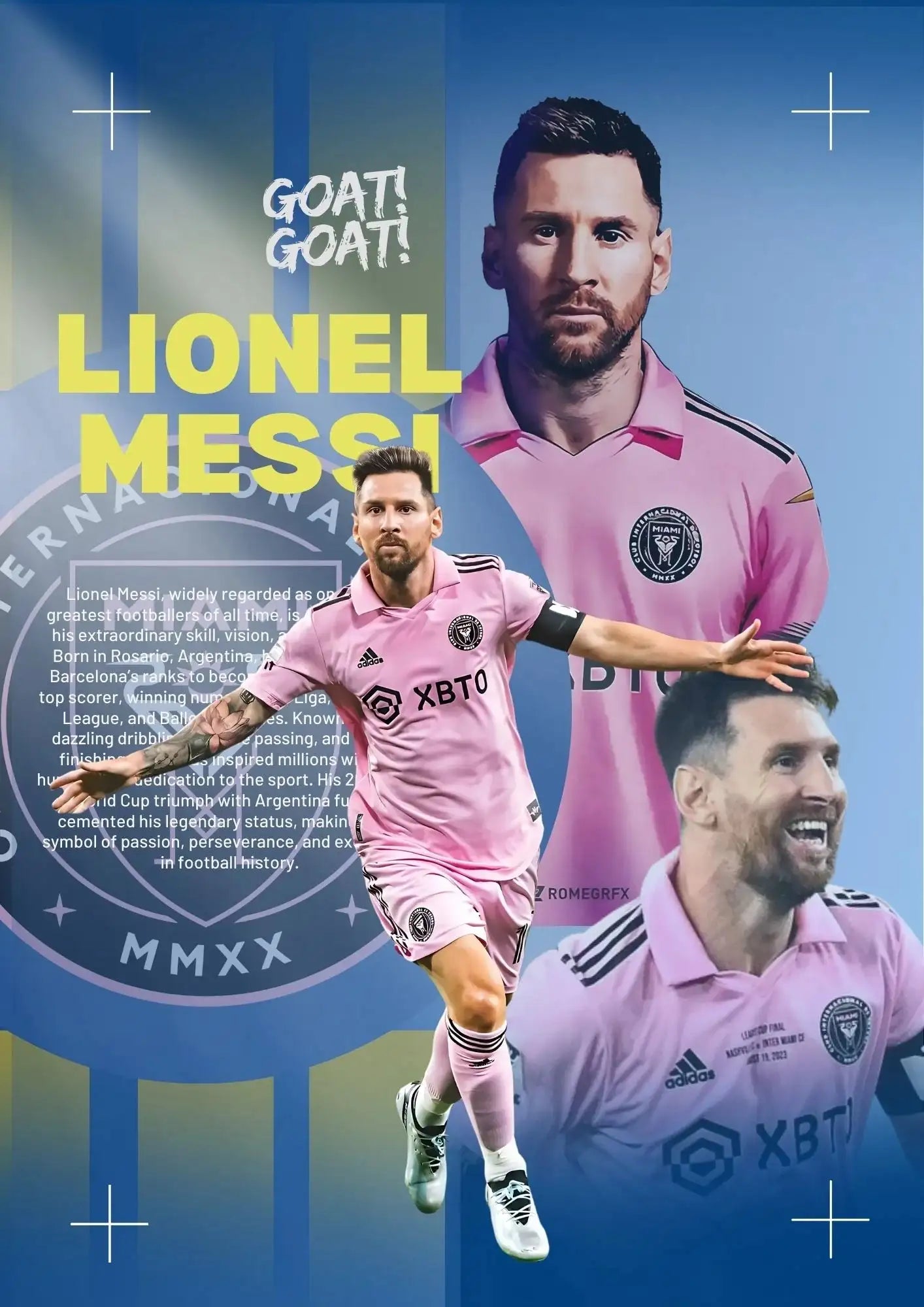 "GOAT! Lionel Messi" Football Legend Art Print -  - Jolly Gifts And Arts