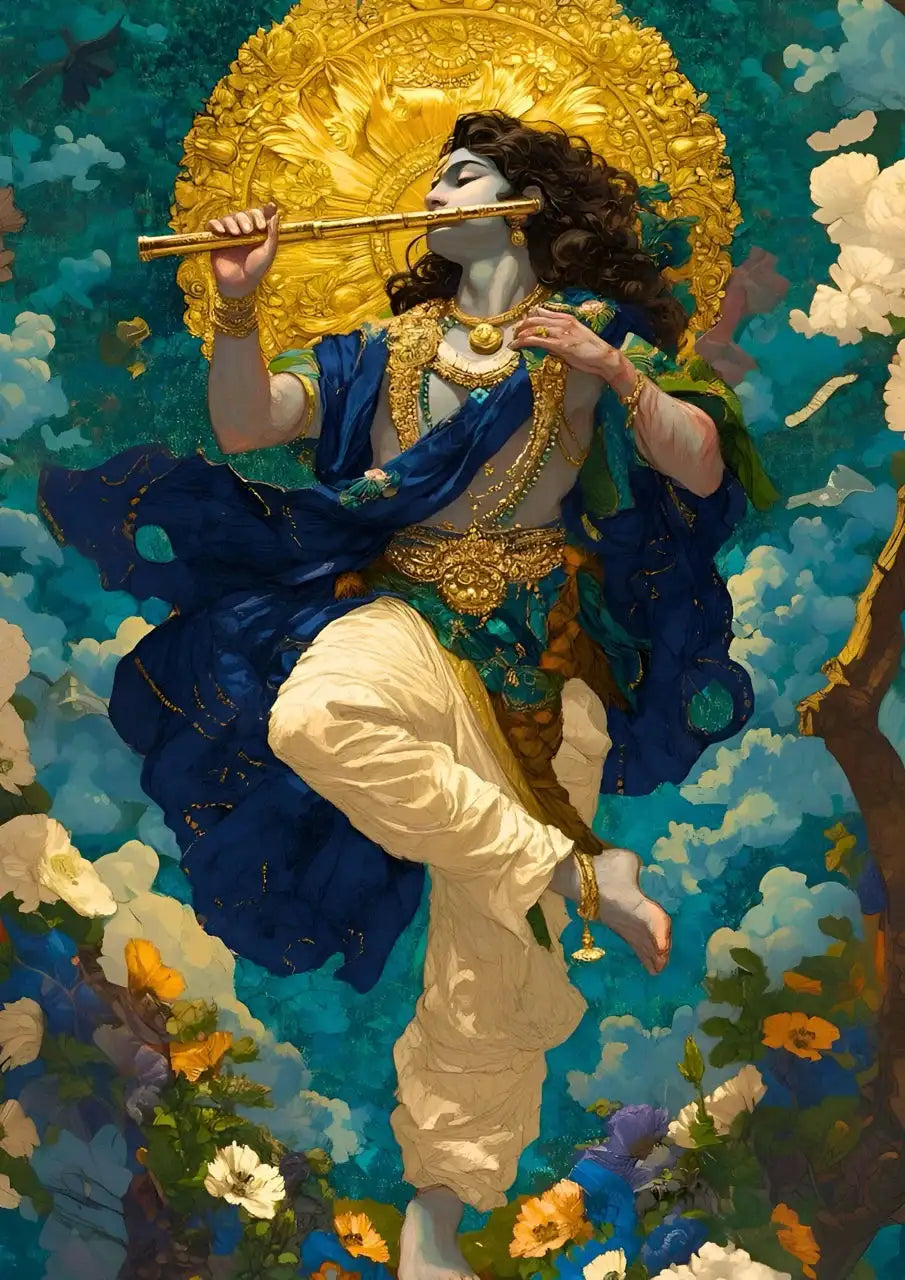 Celestial Krishna with Flute -  - Jolly Gifts And Arts