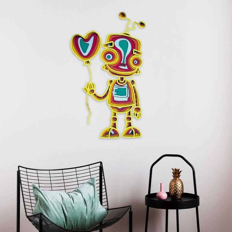 Colorful Layered Robot Wall Art -  - Jolly Gifts And Arts