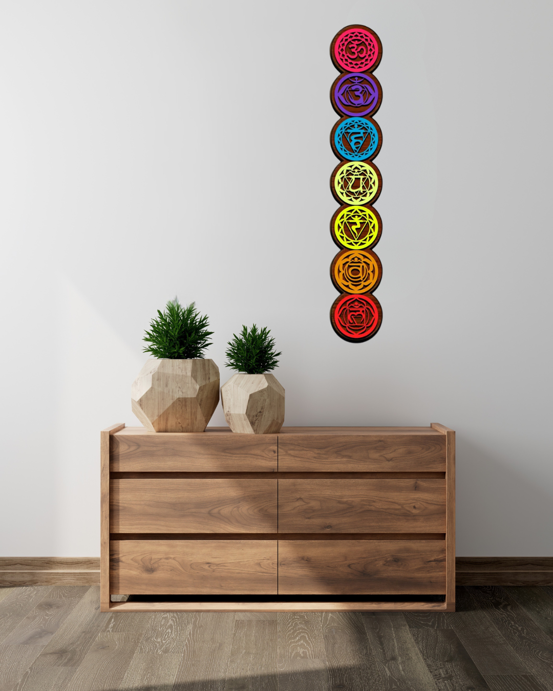 7 Chakra Layered Wooden Wall Art -  - Jolly Gifts And Arts