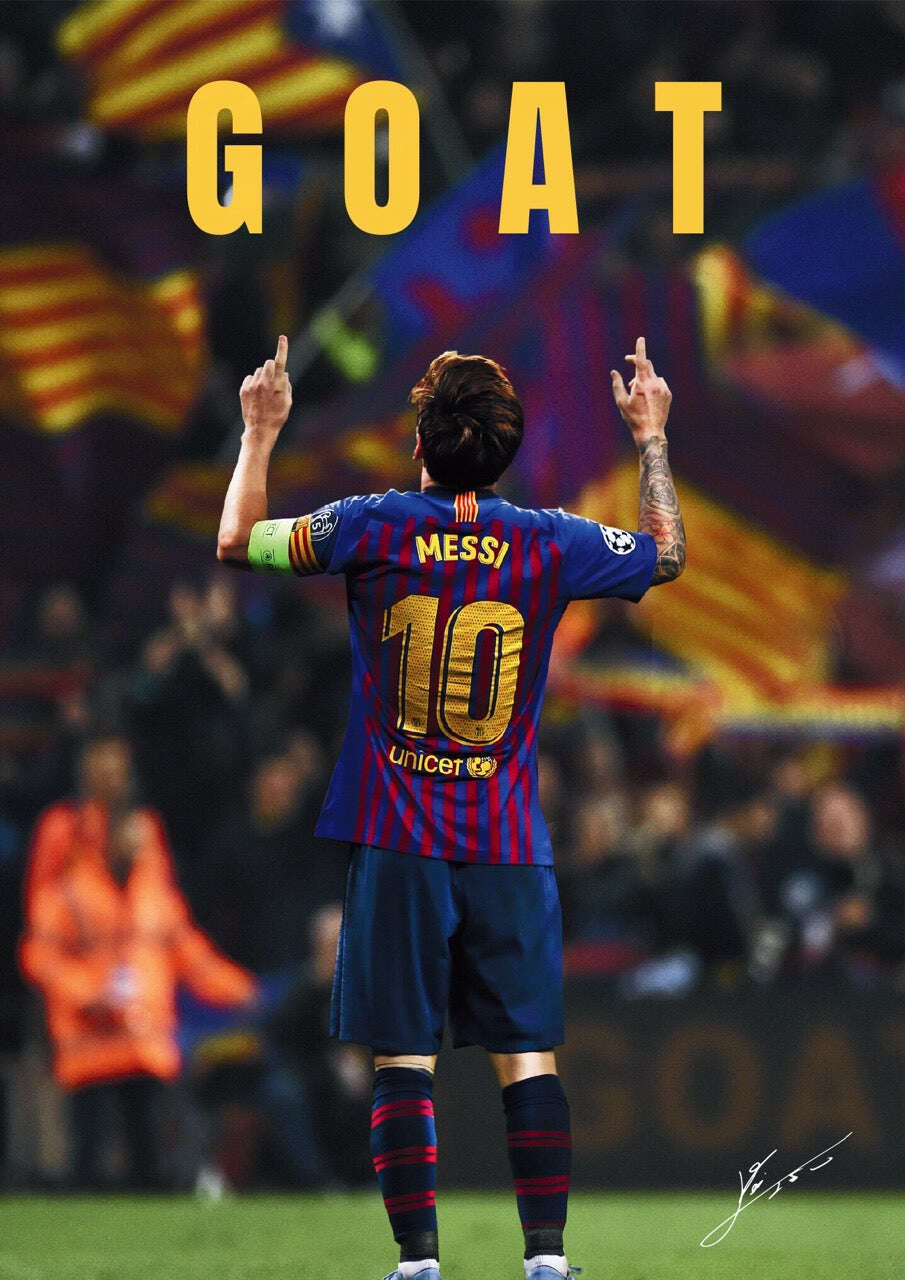 Lionel Messi Football Legend Art Poster Set - 8 Iconic Unframed Prints