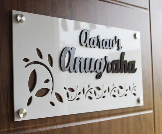 Modern Black and White 3D Letter Door Sign