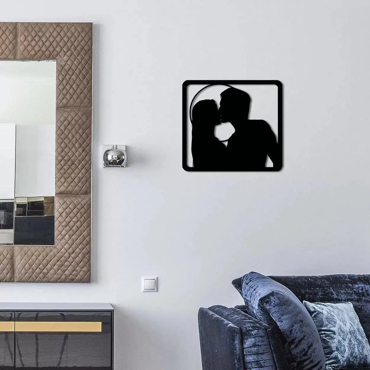 Romantic Kissing Couple Silhouette Wall Art -  - Jolly Gifts And Arts