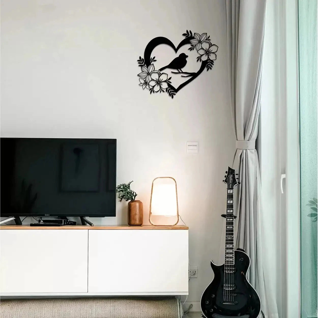 Beautyfull Bird-in-Heart Floral Wall Art