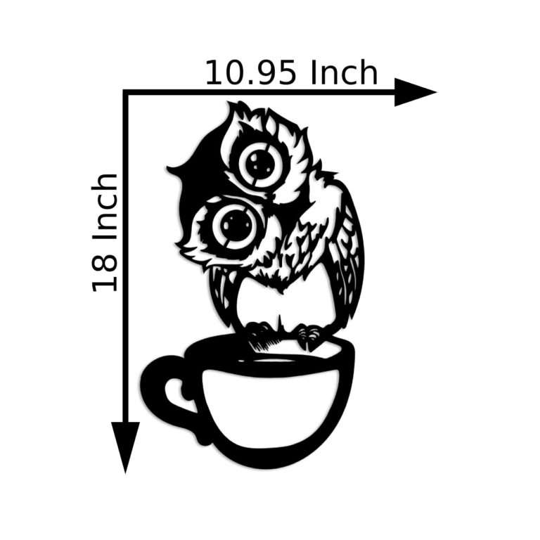 Coffee Owl Wake-Up Call Metal Wall Art - - Jolly Gifts And Arts