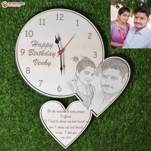 Custom Photo Clock Engraved Photo Frame