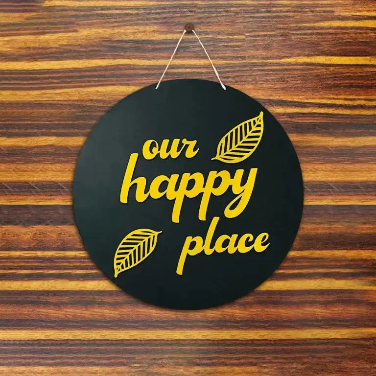 "Our Happy Place" round wall sign Art -  - Jolly Gifts And Arts