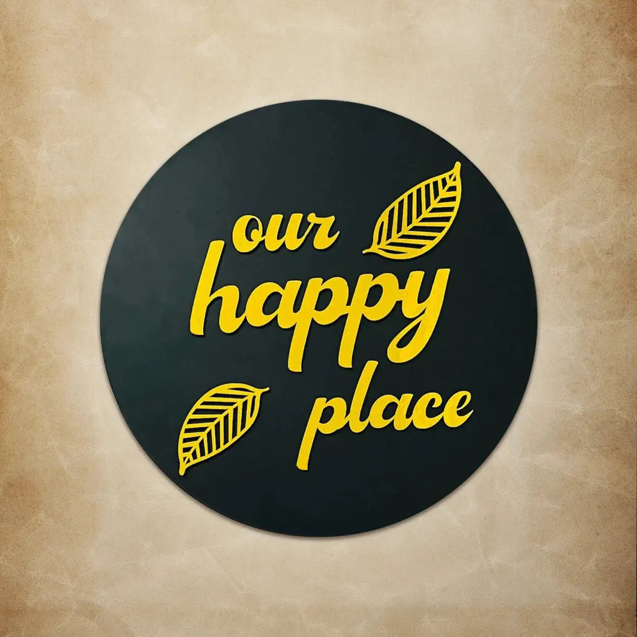 "Our Happy Place" round wall sign Art -  - Jolly Gifts And Arts