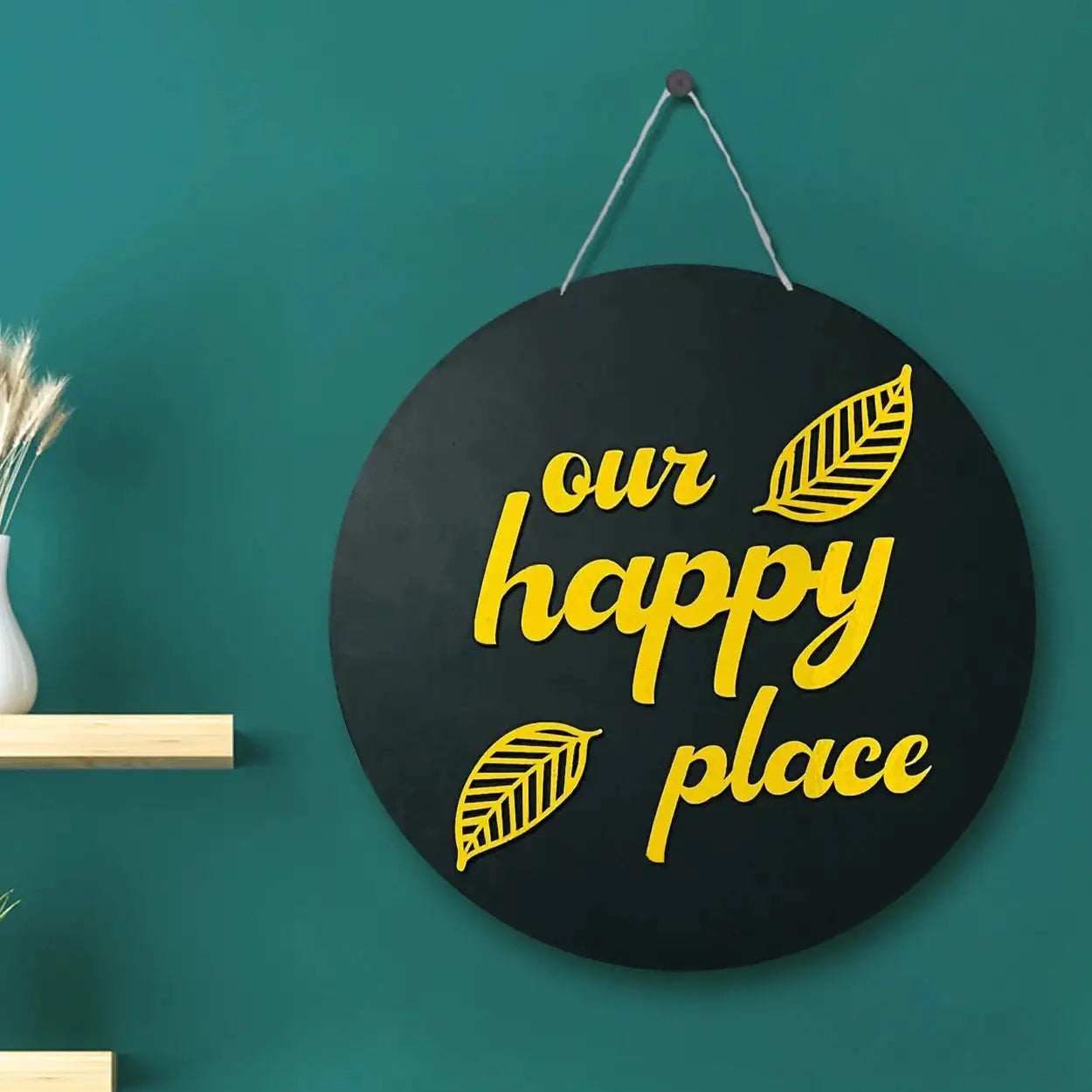 "Our Happy Place" round wall sign Art -  - Jolly Gifts And Arts