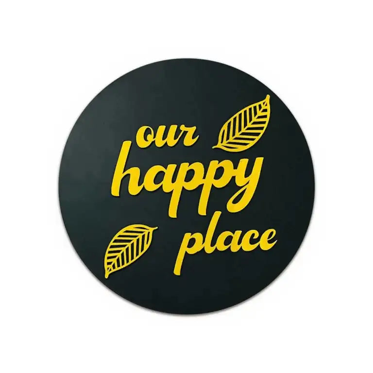 "Our Happy Place" round wall sign Art -  - Jolly Gifts And Arts