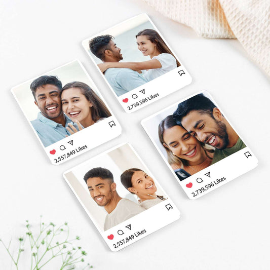 Custom Instagram-Style Photo Fridge Magnets Set - Personalized MDF Home Decor