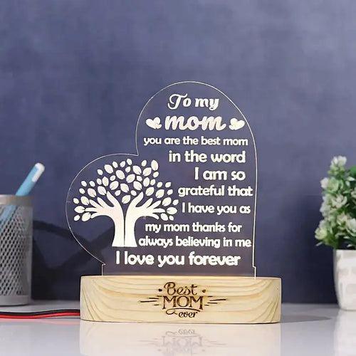 LED Acrylic Tabletop Night Light with 'To My Mom' Engraving
