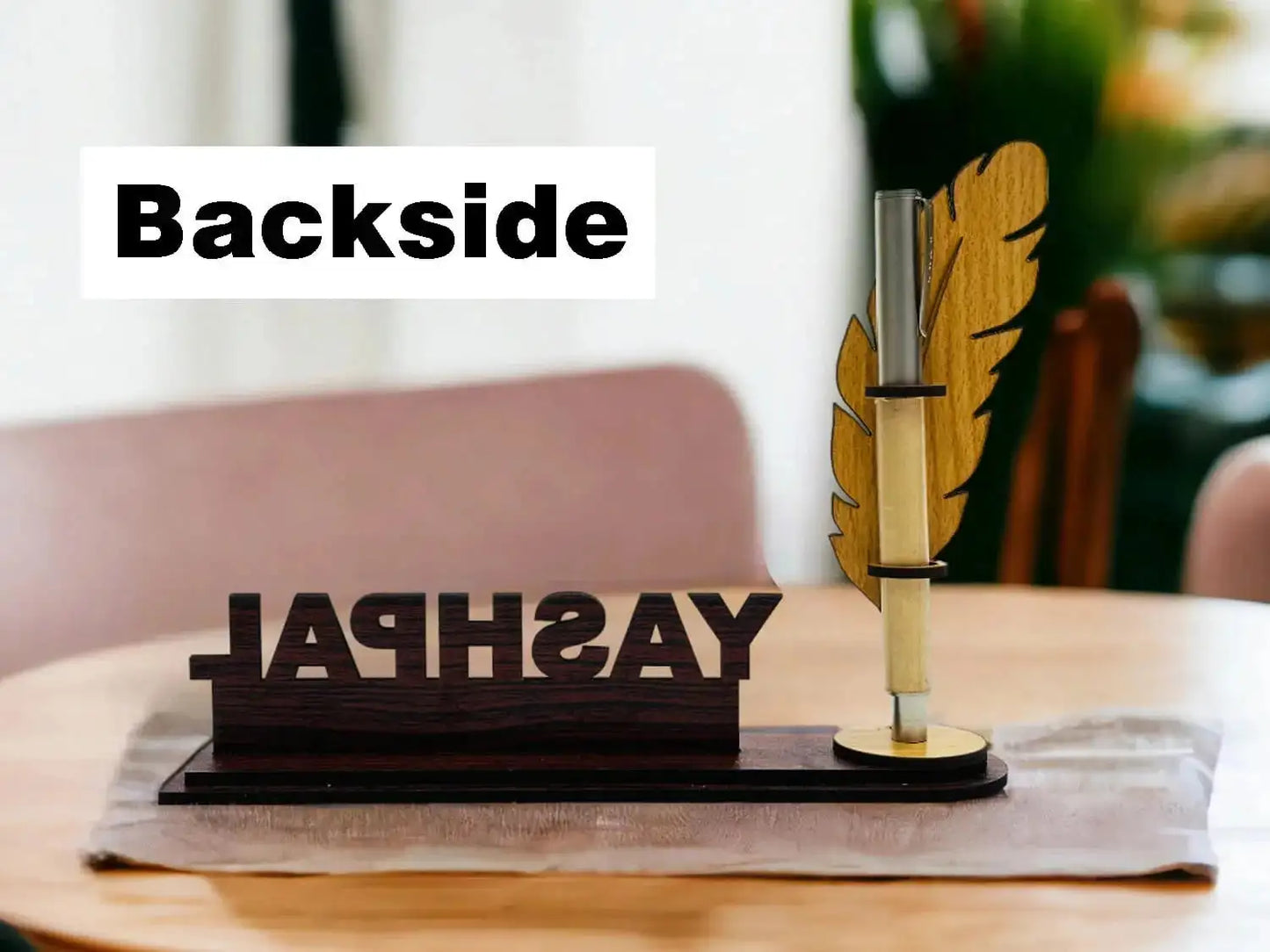 Personalized Pen Holder Desk Name Plate with Pen