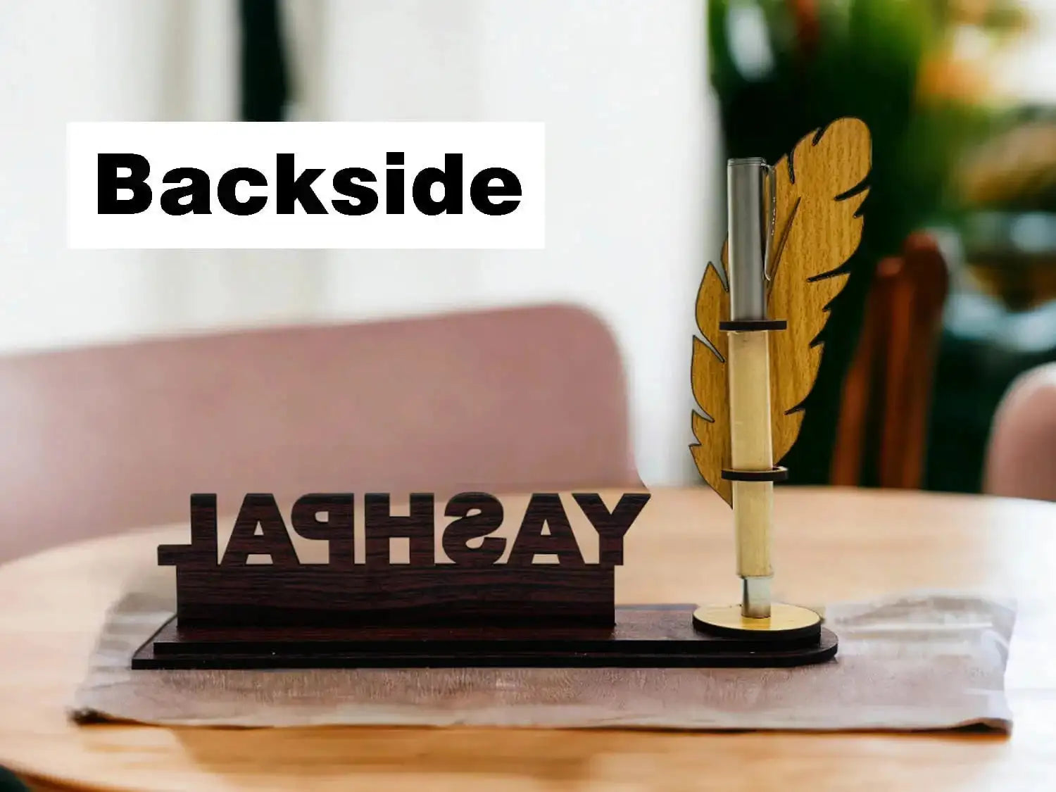 Personalized Pen Holder Desk Name Plate with Pen