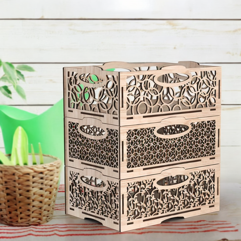 Elegant Stackable Wooden Storage Box (Set of 3 ) Jolly Gifts And Arts