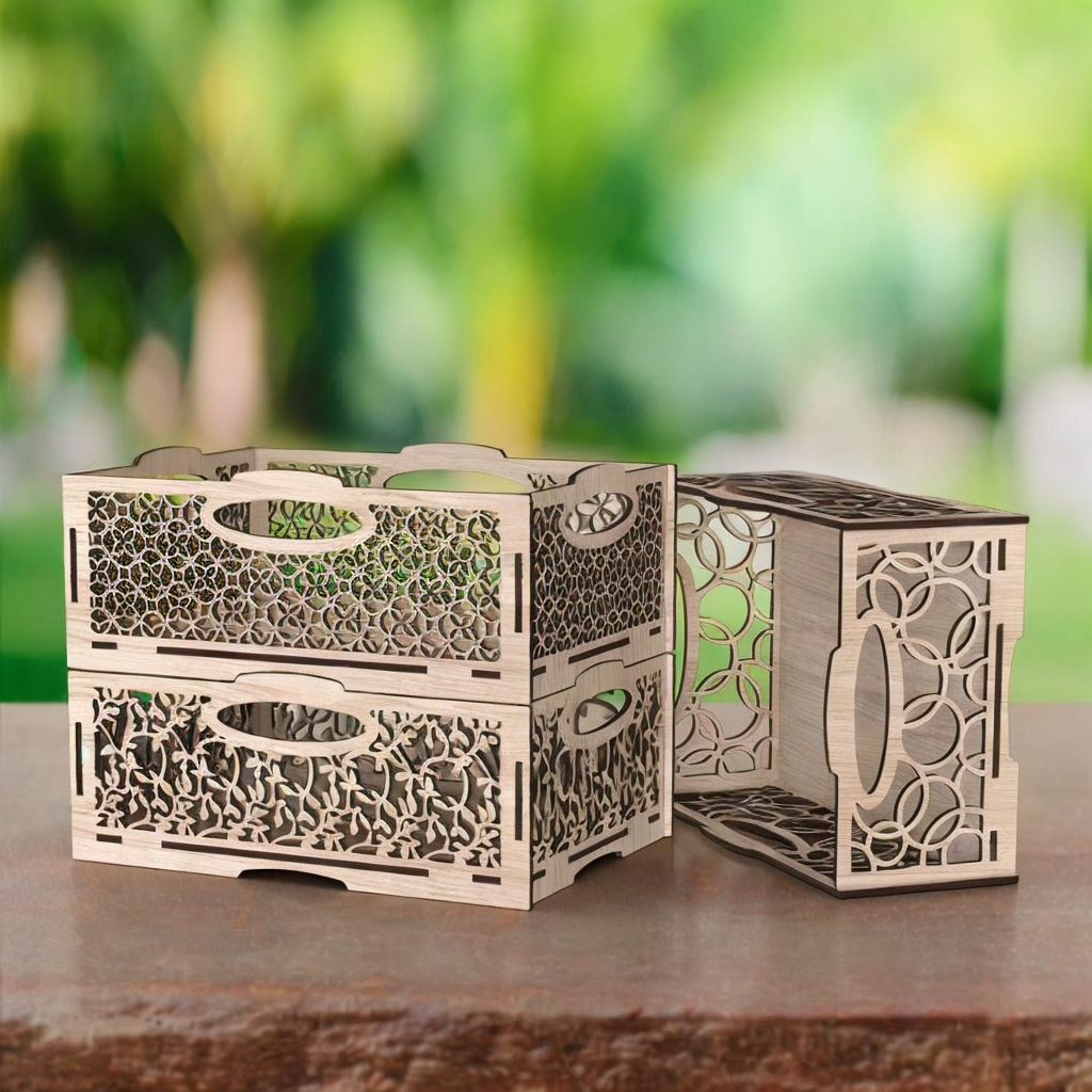 Elegant Stackable Wooden Storage Box (Set of 3 ) Jolly Gifts And Arts