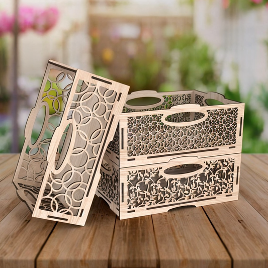 Elegant Stackable Wooden Storage Box (Set of 3 ) Jolly Gifts And Arts