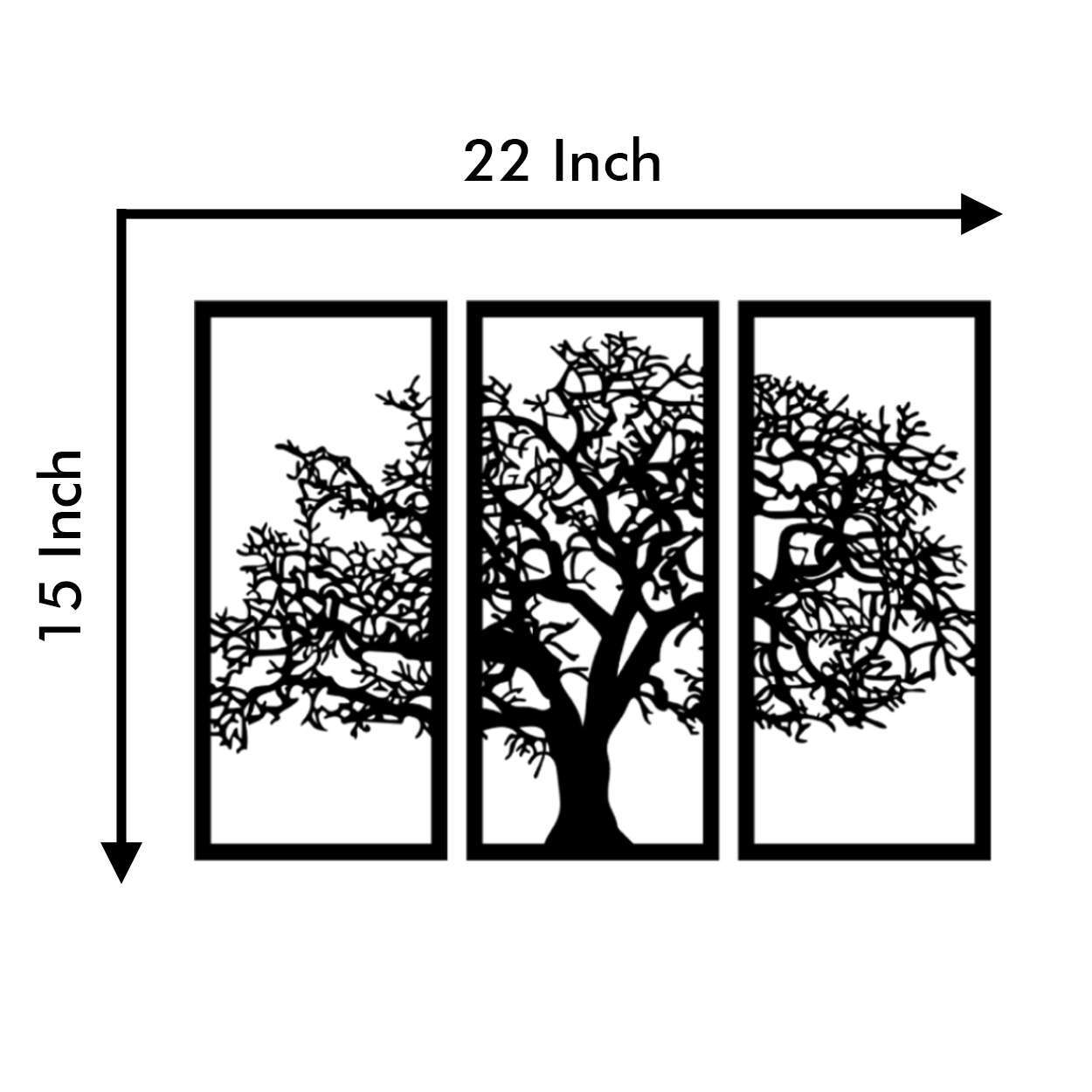 Tree Wall Decor 3 Panels - - Jolly Gifts And Arts
