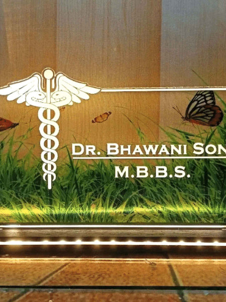 Personalized 3D Illusion LED Name Lamp for Doctors and Dentists