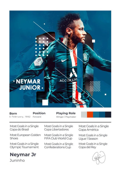 Neymar Jr. Minimalist PSG Soccer Poster -  - Jolly Gifts And Arts