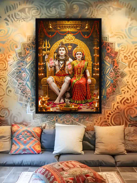 Shiva Parvati Divine Couple Art Print