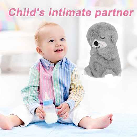 Soft Breathing Motion Teddy Bear Plush Sound Machine for Baby Calm Sleep