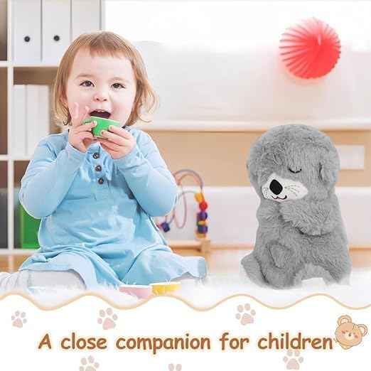 Soft Breathing Motion Teddy Bear Plush Sound Machine for Baby Calm Sleep