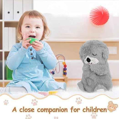 Soft Breathing Motion Teddy Bear Plush Sound Machine for Baby Calm Sleep