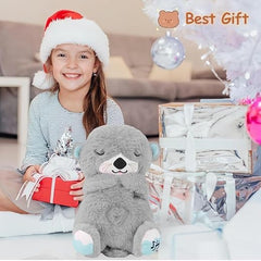 Soft Breathing Motion Teddy Bear Plush Sound Machine for Baby Calm Sleep