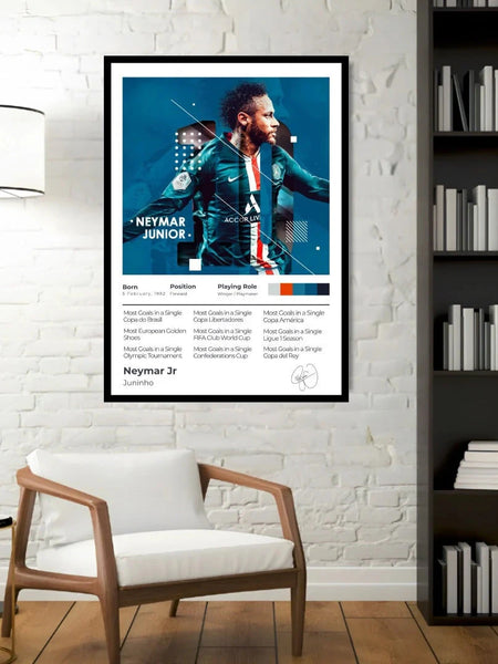 Neymar Jr. Minimalist PSG Soccer Poster