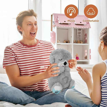 Soft Breathing Motion Teddy Bear Plush Sound Machine for Baby Calm Sleep