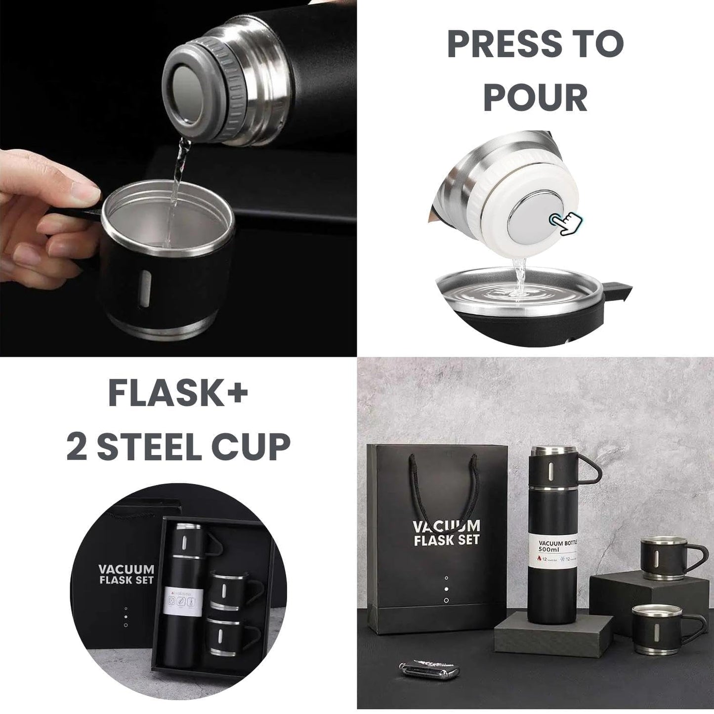 Thermal Vacuum Flask & Mug Gift Set